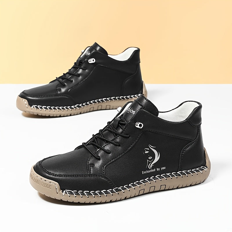 Women's Ankle Boots Leather Breathable Microfiber Non-Slip Casual Sneakers