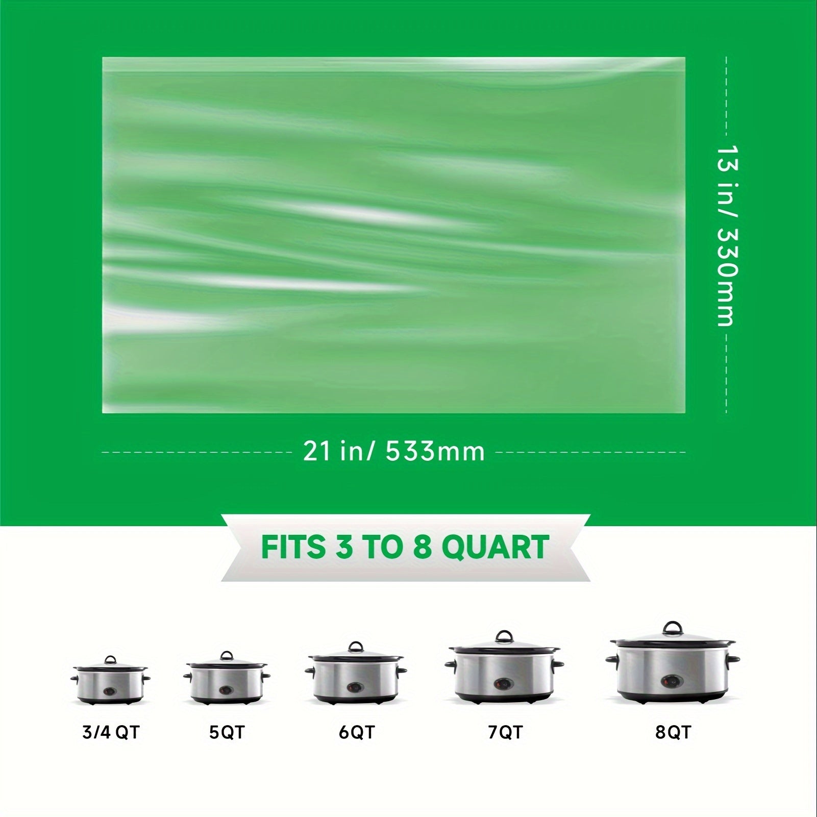 Large Disposable Oval Slow Cooker Liners for 3-8 Quart Crock Pots