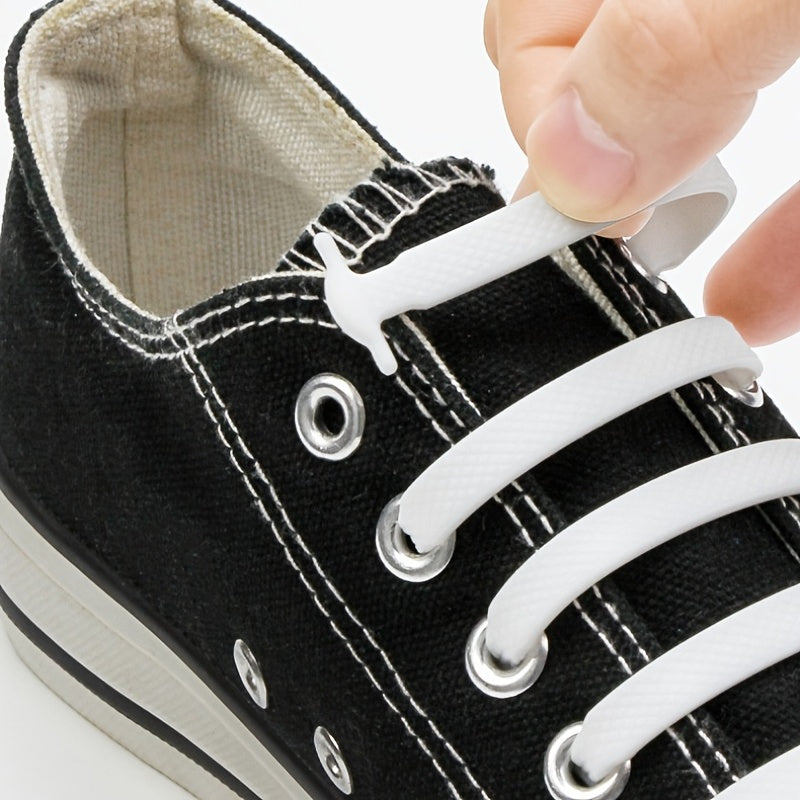 Unisex Silicone Elastic No Tie Shoelaces Buckle Free Creative Elastic Laces