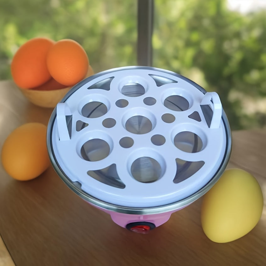 Large capacity pink egg steamer with transparent lid auto shut-off kitchen appliance gift