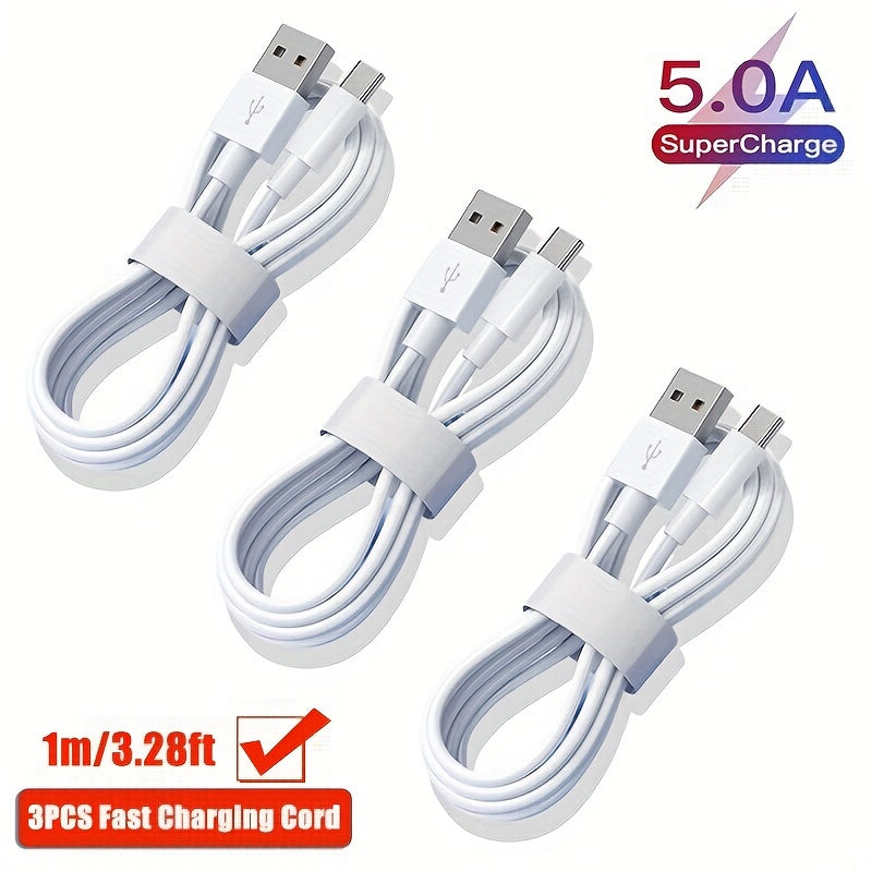 USB-C Fast Charging Data Cable 1-5 Pack 66W Compatible with Phones and Power Banks