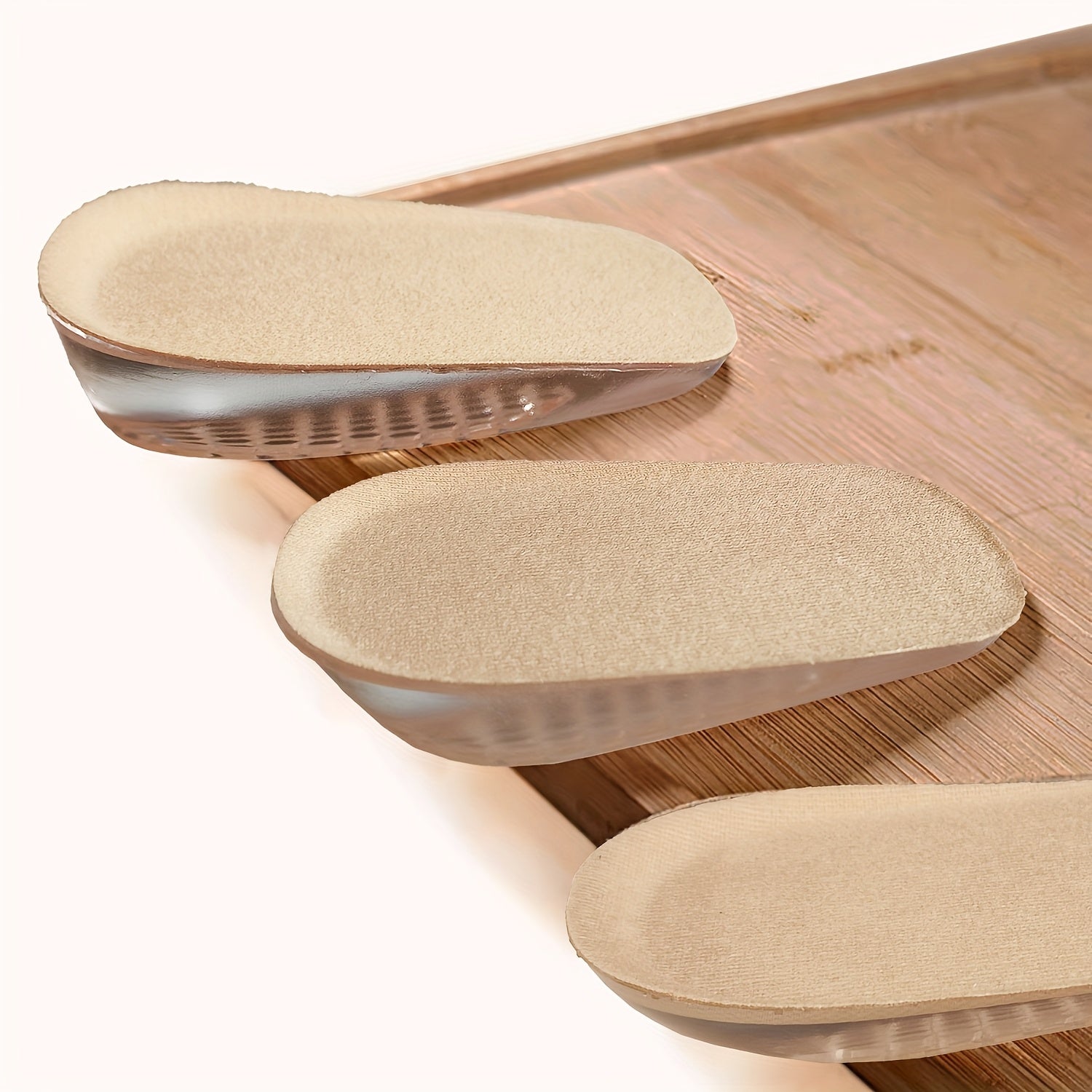 Unisex Breathable Foam Height Boosting Insoles Beige Shock Absorbing Pads