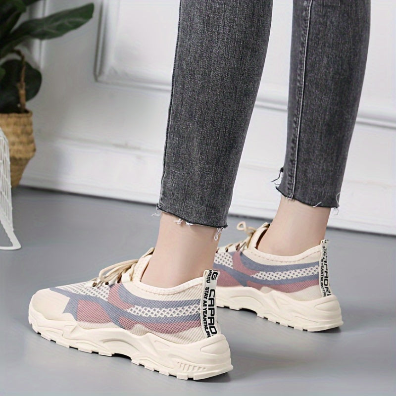 Women's Colorblock Knitted Sneakers Lightweight Breathable Walking Shoes