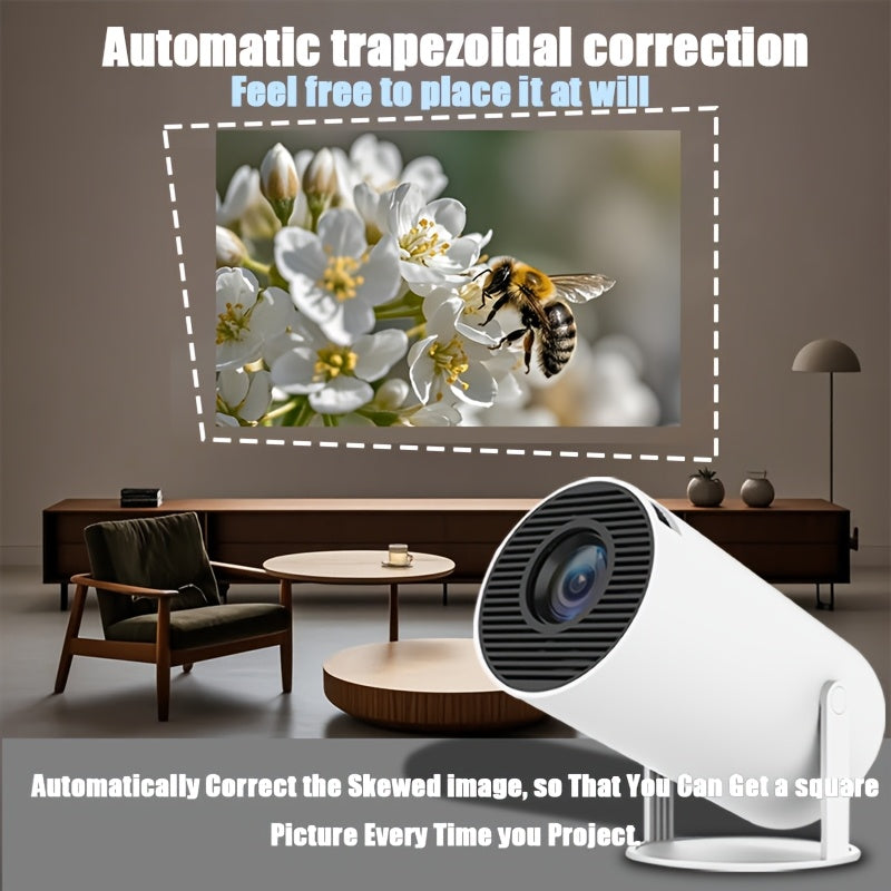 Портативный мини-проектор 4K Android с беспроводным домашним кинотеатром и регулируемой проекцией на 180°