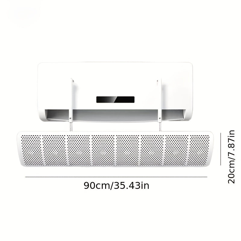 8 ta Moslashuvchan Havo Konditsioneri Shamol Yo'naltirgichlari To'plami, Elektr energiyasiga ehtiyoj sezmasdan Sovuq Shamol Yo'nalishini Boshqarish uchun Devorga O'rnatiladigan Plastik Vana To'plami