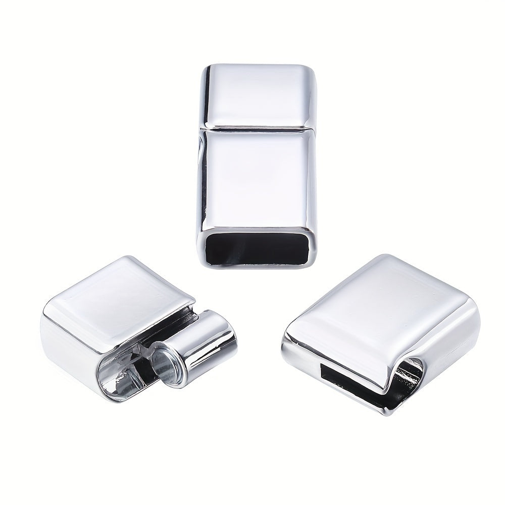 Magnetic Buckle Set 5 Pieces for Leather Rope Jewelry Findings Flat Rectangular Rounded Corners