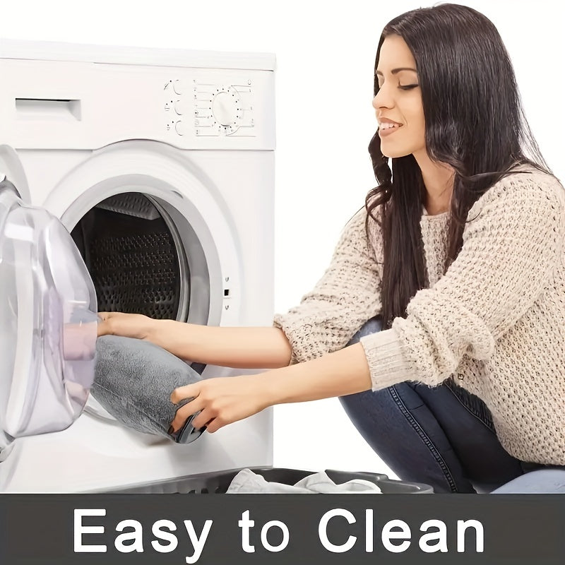 Alfombra de inodoro en forma de U de franela con alfombra antideslizante de piedra y almohadilla absorbente para pies