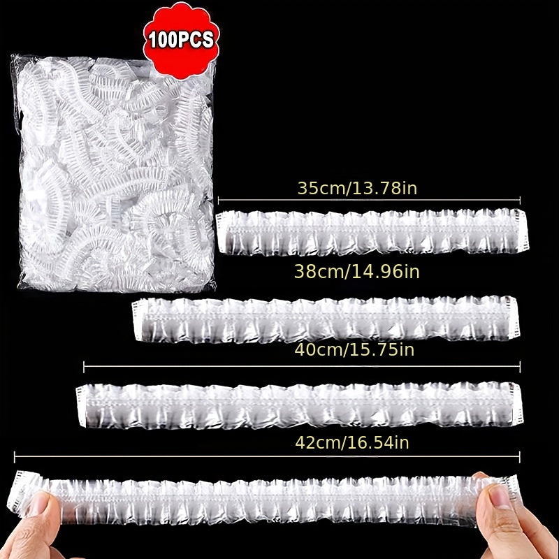 Disposable Food Wrap 100 Count Transparent Stretchable Elastic Kitchen Restaurant