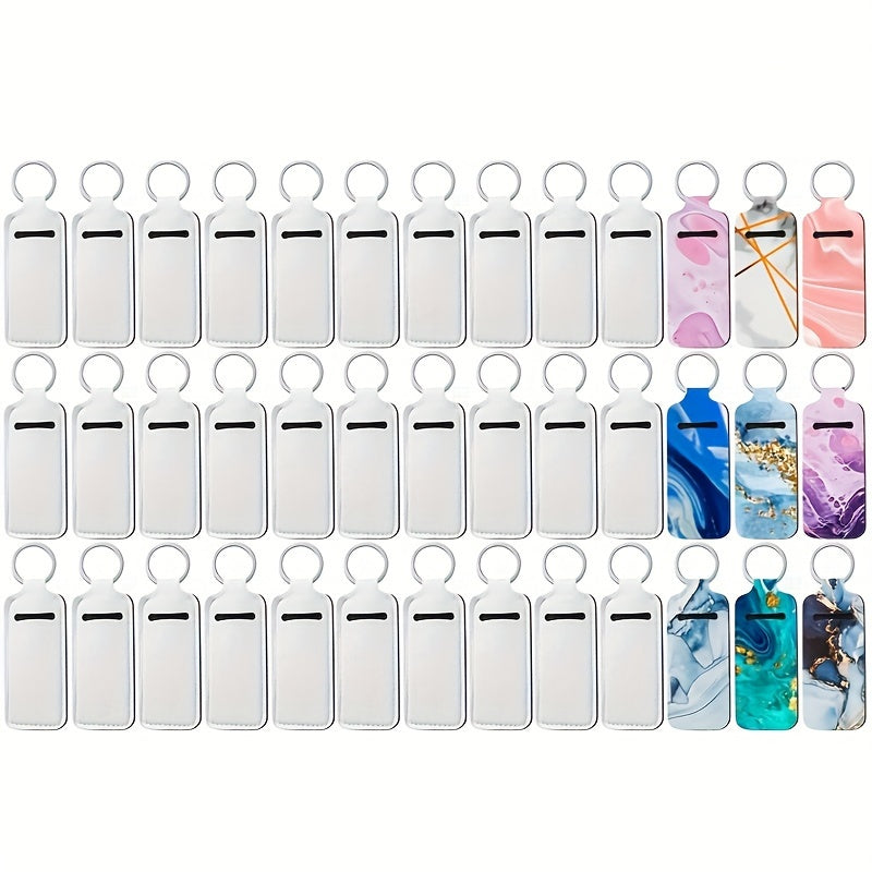 Набор из 20 пустых лямок для запястья с сублимацией, оснащенных брелками для держателей губной помады. Эти лямки изготовлены из неопрена и идут с пустым держателем для ключей в виде губной помады, идеально подходящим для проектов по термопередаче.