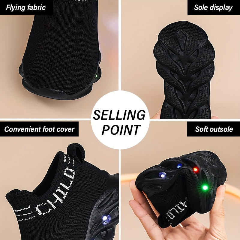 Bolalar uchun eng yangi LED krossovkalar bilan tanishing: sirpanishga qarshi, yoqimli jigarrang geometrik naqsh va sevimli multfilm dizaynlari bilan, kundalik kiyim va norasmiy tadbirlar uchun kichik bolalar va chaqaloqlar uchun mukammal.