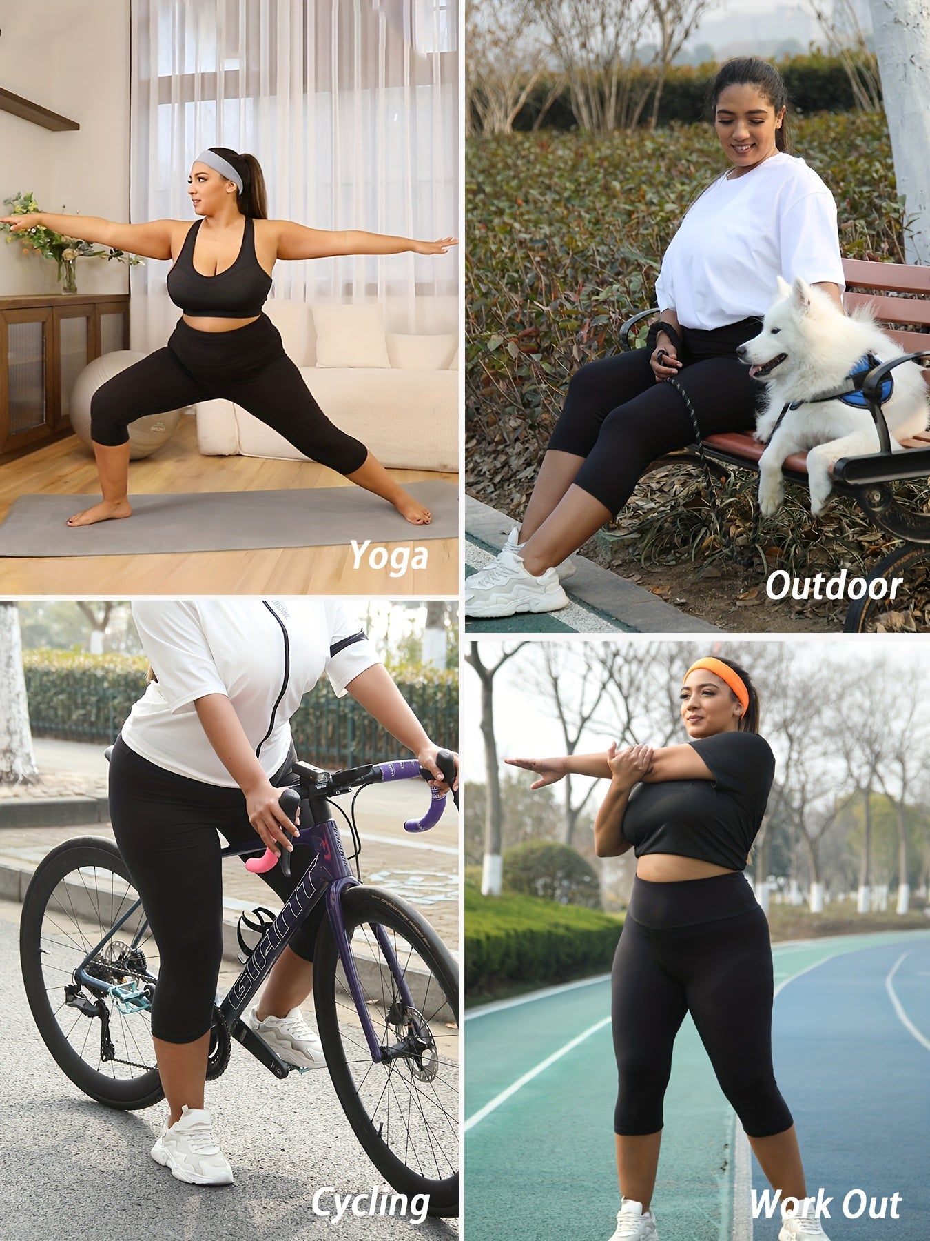 Leggings de yoga para mujer talla grande de cintura alta con control de abdomen para entrenamiento