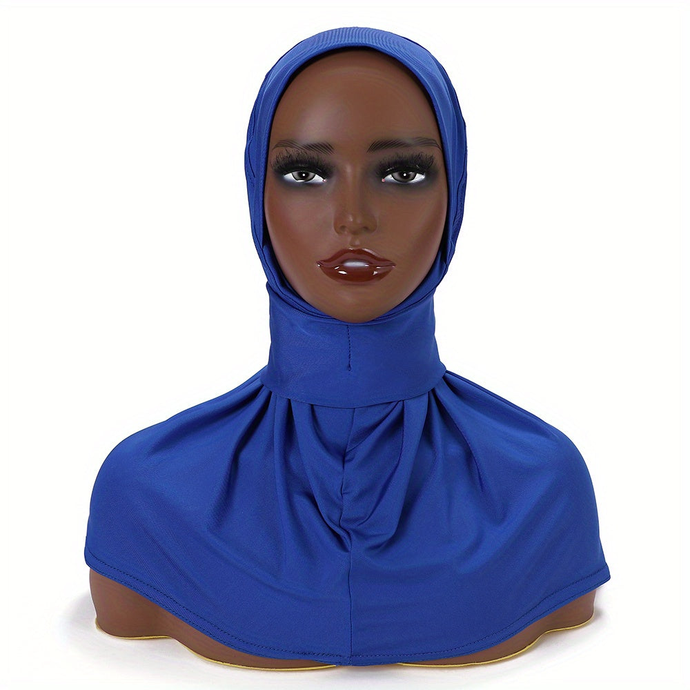 Solid Color Hijab for Women with Elastic Back and Snap Closure