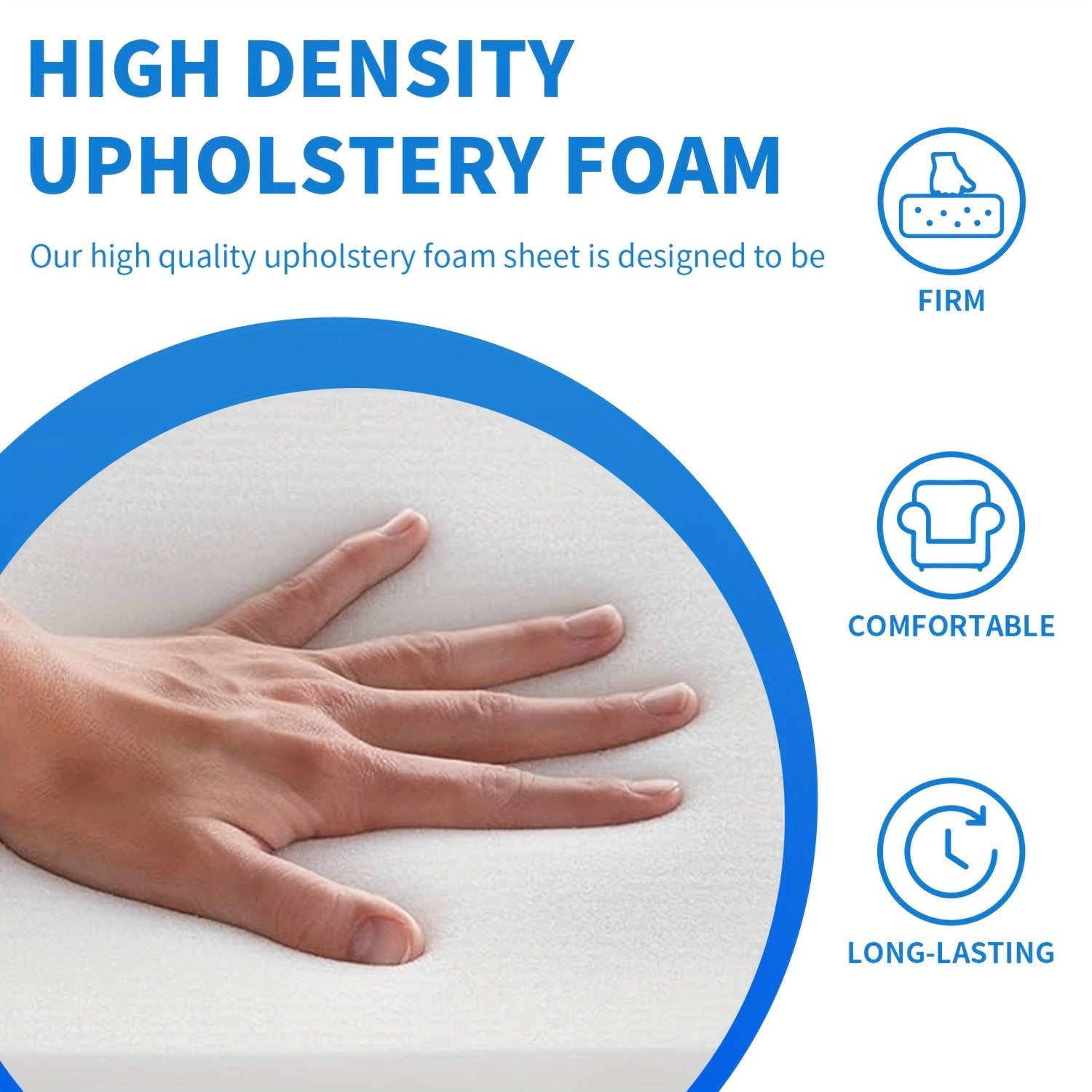 "Ovqatlanish stullari va aravachalar o'rnini bosuvchi kvadrat yuqori zichlikdagi to'shak ko'rpasi, o'lchamlari 49.99 sm X 49.99 sm X 5.08 sm, narxi $49.99"