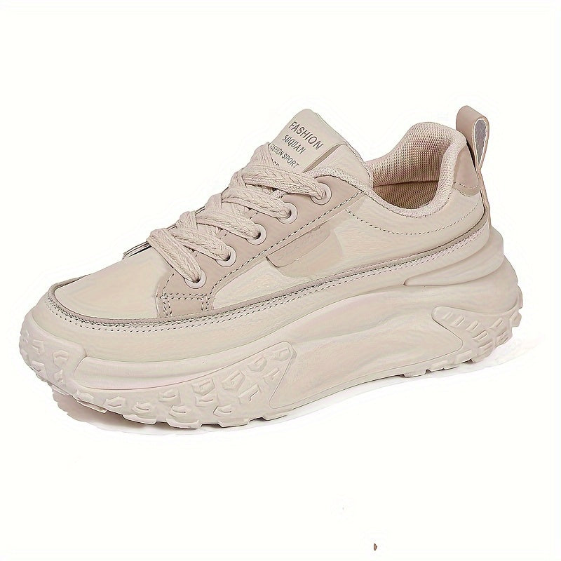 Women's Fashion Sneakers Chunky Platform Low Top Casual Shoes Rubber Sole