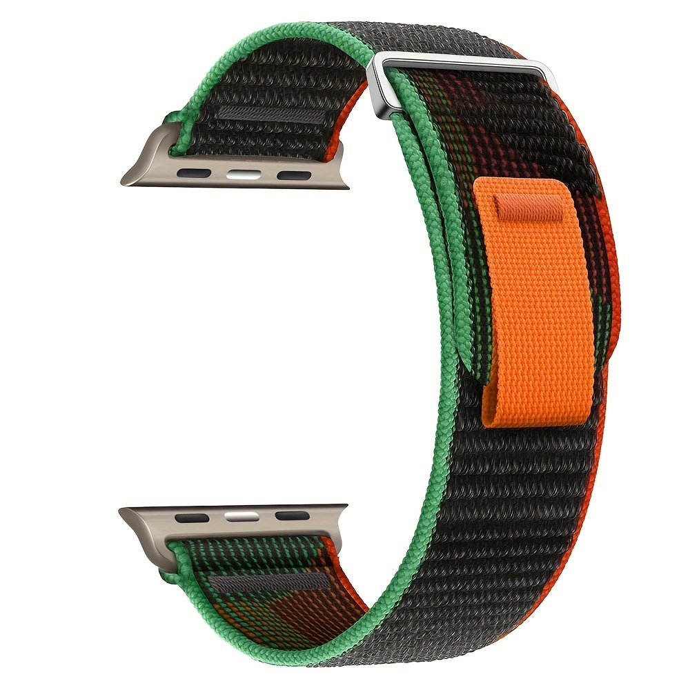 Elastic Nylon Watch Band for Apple Watch Adjustable Sport Strap Compatible with Series 10 9 8 7 6 SE 5 4 3 2 1