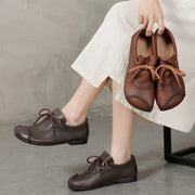 Women's Leather Slip-On Loafers Casual All-Season with Rubber Sole