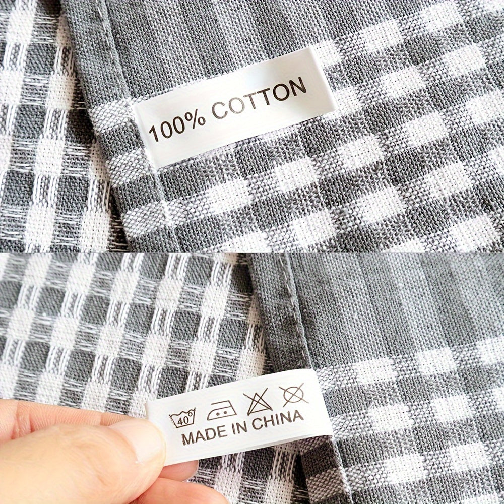 Set of 3 Grey Waffle Weave Kitchen Towels 45x65 cm for Drying Dishes and Hands