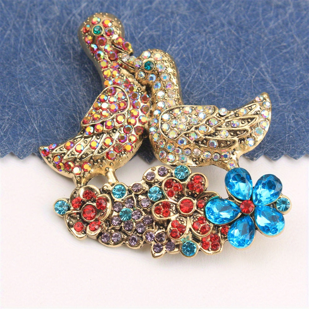 Seabird Rhinestone Brooch Fashionable Jewelry for Outfits Purses and Headwear