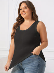 Women's Plus Size Sleeveless Tank Tops Black White 2 Pack Breathable Loose Fit