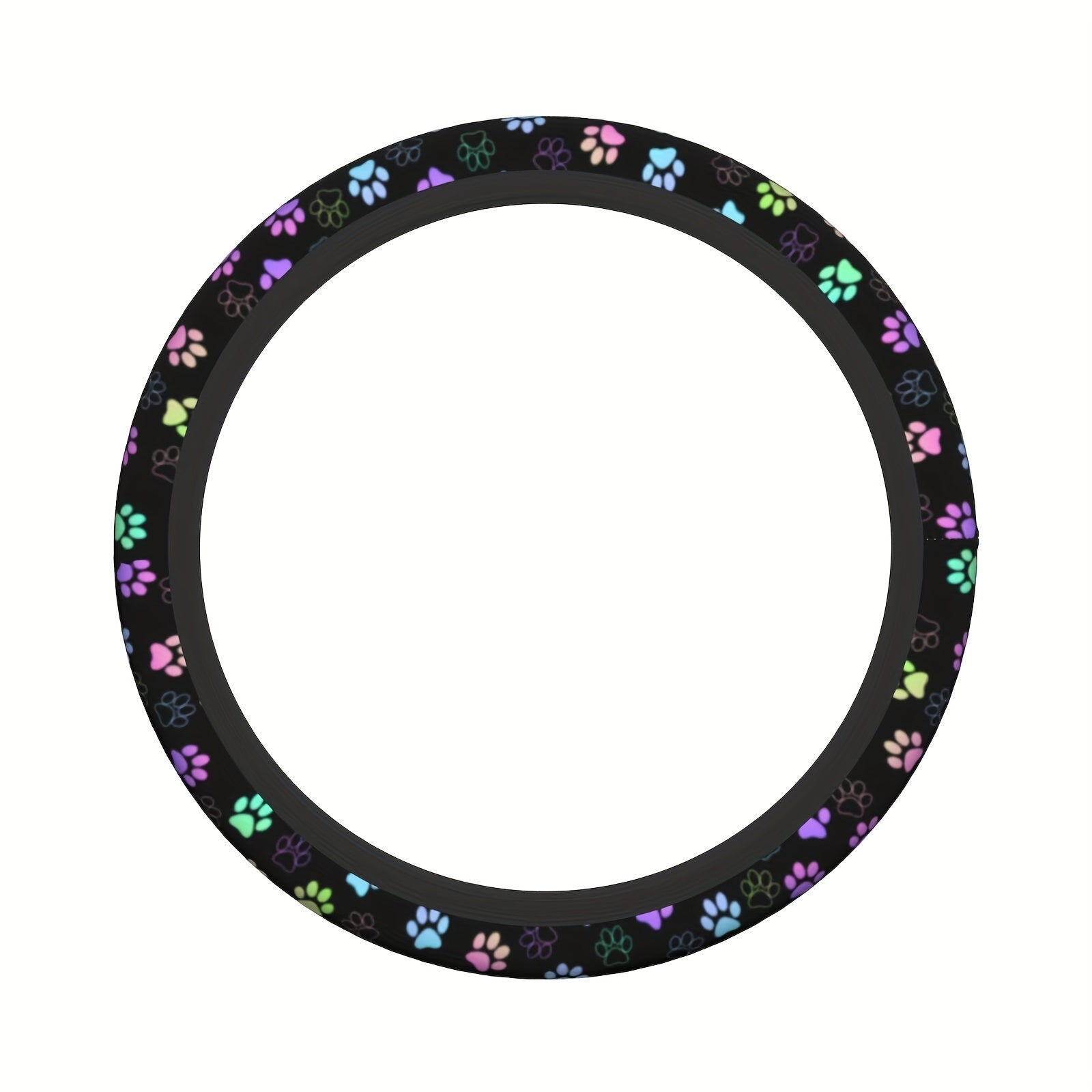 Ayollar uchun yumshoq, rang-barang paw print boshqaruv g'ildiragi qopqog'i 38.1cm, sirpanishga qarshi, chidamli