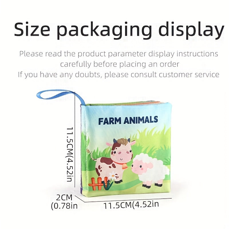 Juego de 8 libros de tela para bebés con diseños de animales, suaves y educativos