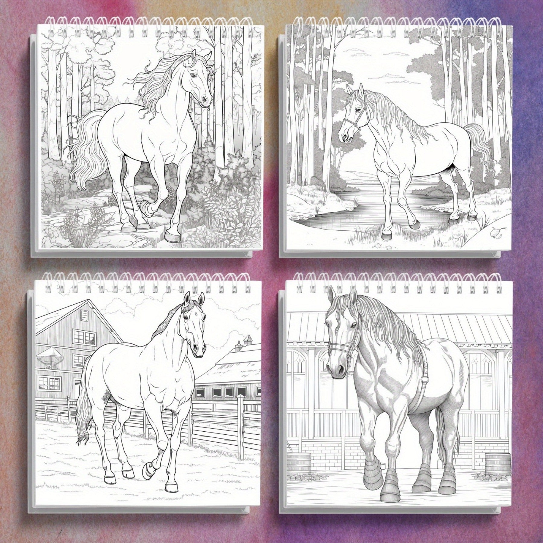 Adult Horse Coloring Book for Relaxation and Stress Relief