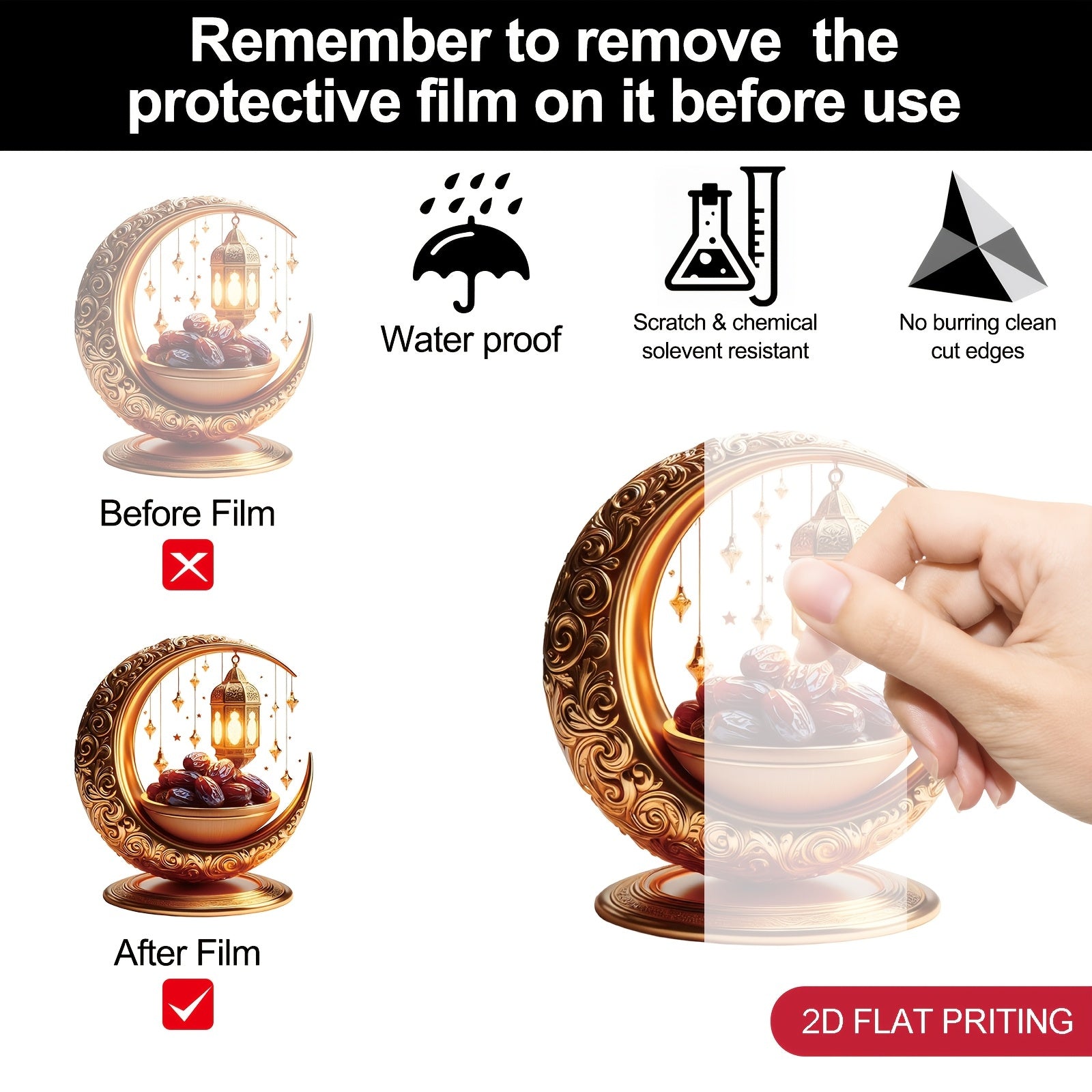 Akril Ramazon chiroqi bezaklari Eid va Mawlid bayramlari uchun stol yoki tashqi dekor