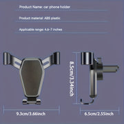 Universal avtomobil telefon uchun tutqich, sozlanadigan havo ventili uchun o'rnatish, shokga qarshi