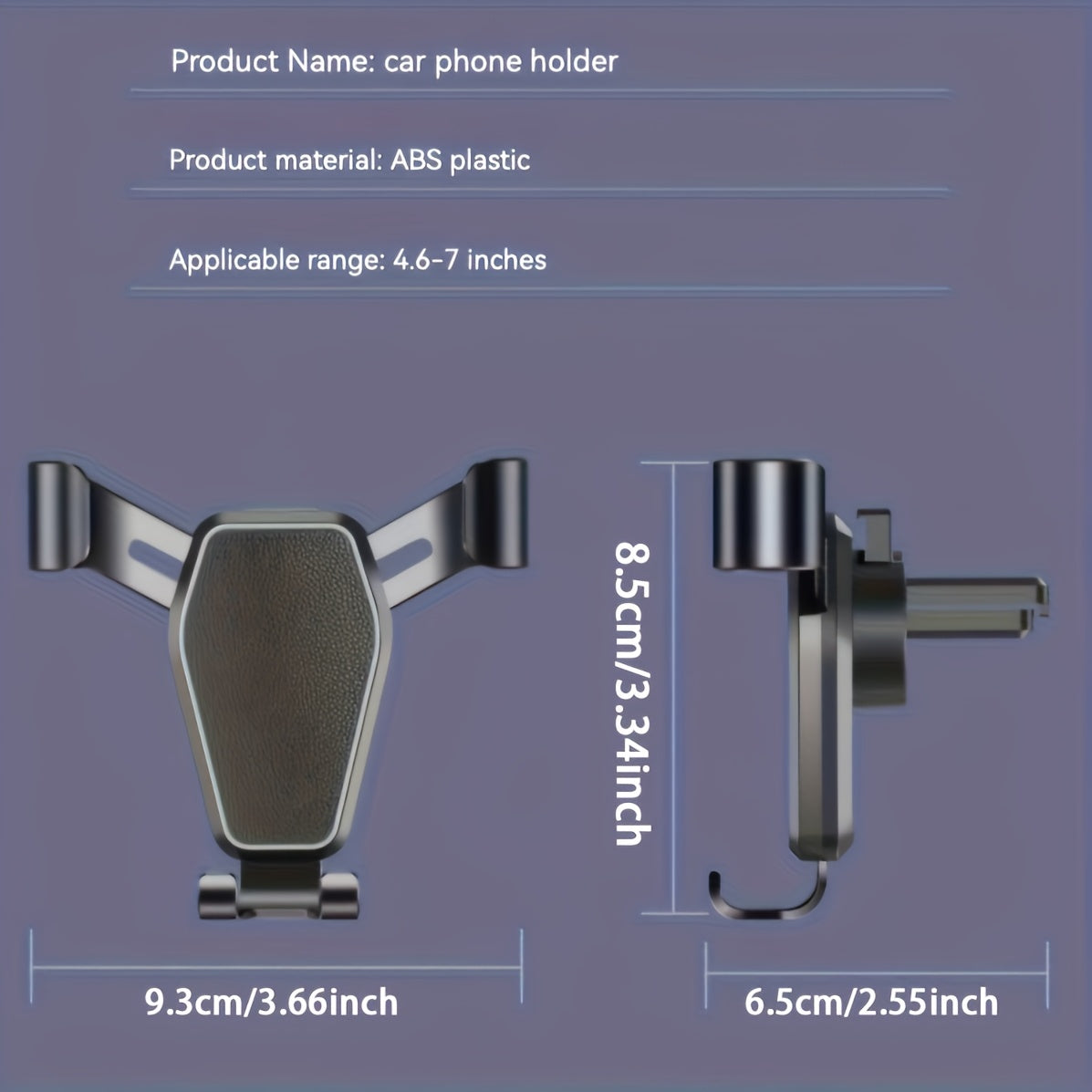 Universal avtomobil telefon uchun tutqich, sozlanadigan havo ventili uchun o'rnatish, shokga qarshi