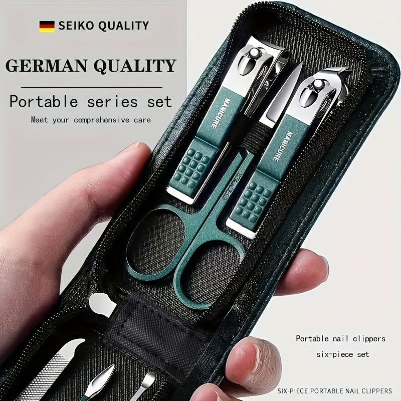 Luxury Stainless Steel Nail Clipper and Manicure Set with Travel Case 6/9 Pieces