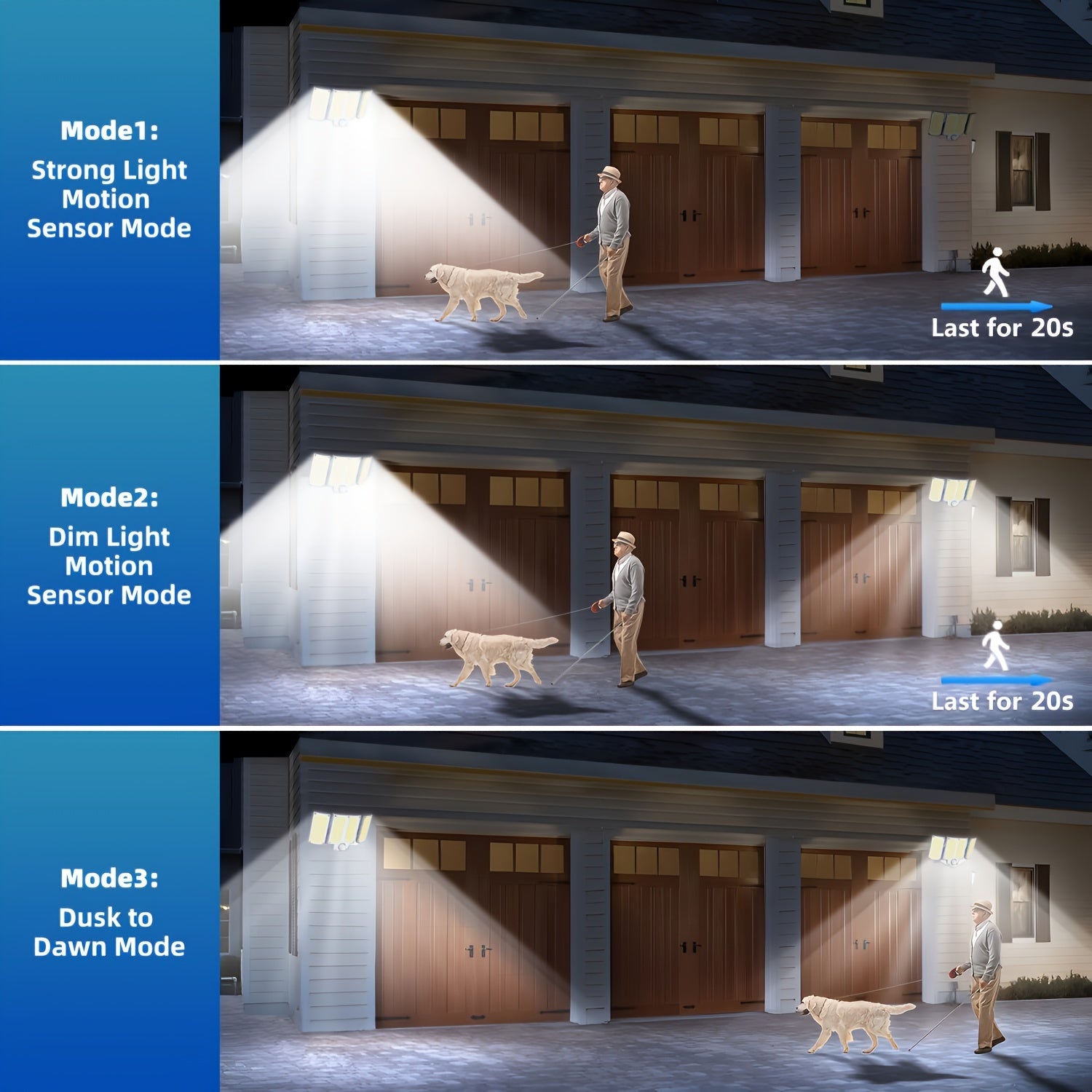 Солнечный фонарь с 3 головами, 280 светодиодов, пластиковая конструкция, работающий на солнечной энергии с литиевым аккумулятором, дистанционное управление, инфракрасный датчик, 3 режима, настенное крепление, беспроводной, включает