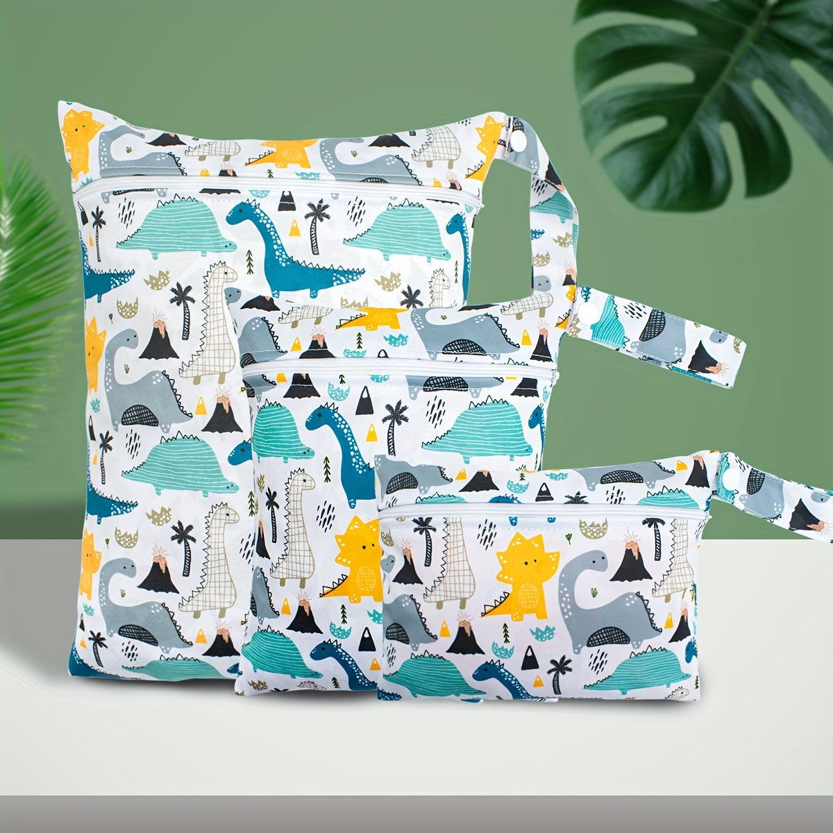 Set of 3 Reusable Washable Diaper Bags Polyester Travel Beach Pool Daycare Gym