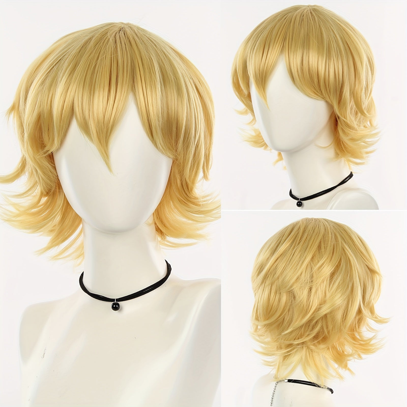 Men's Synthetic Short Hair Wig for Cosplay Halloween Costume Accessory