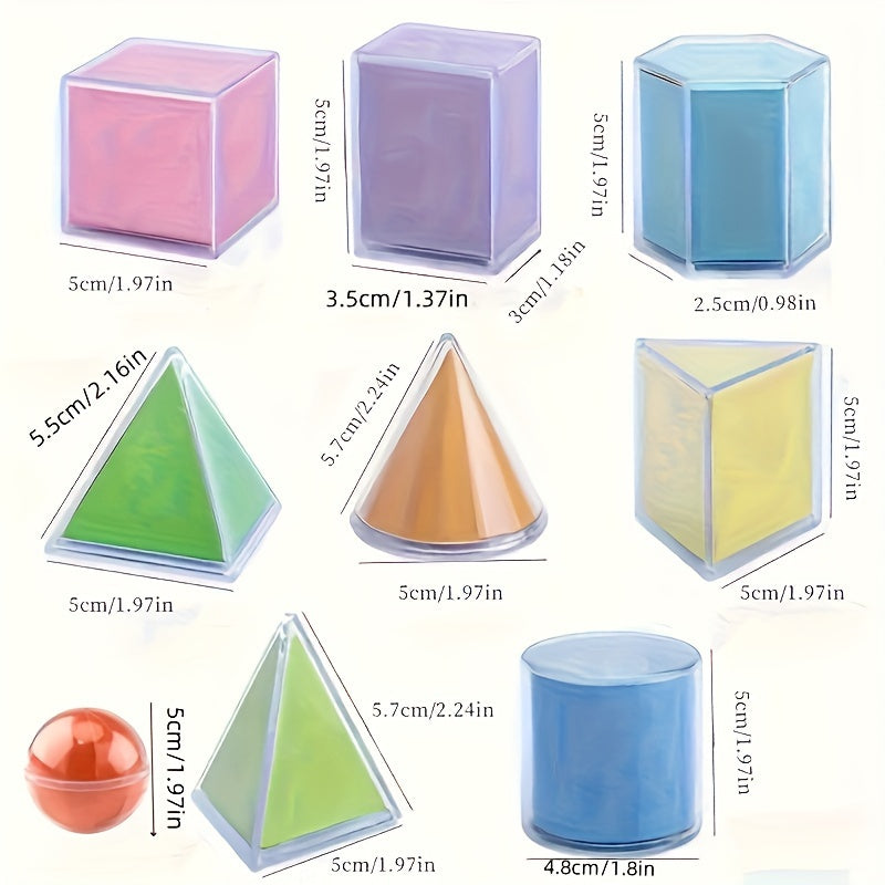 18-Piece Geometric Model Kit for Perspective Geometry Demonstrations PC Material