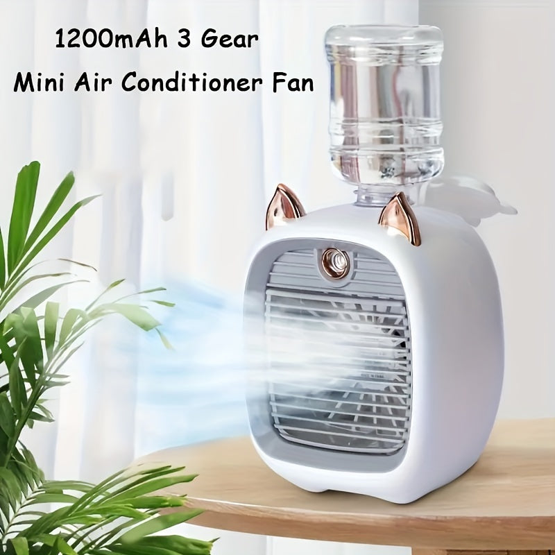 Mini USB Rechargeable Air Conditioner Fan with Water Cooling and Humidifier