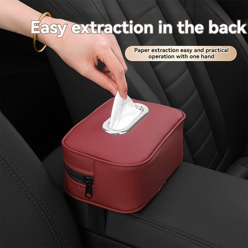 Porta pañuelos colgante para accesorios de interior del coche, dispensador de servilletas negro