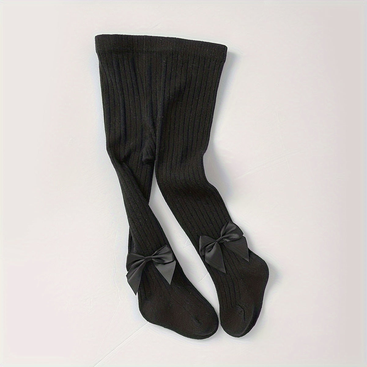 Girls' Knit Pantyhose with Bowknot Solid Color Spring Fall Fashionable Layering