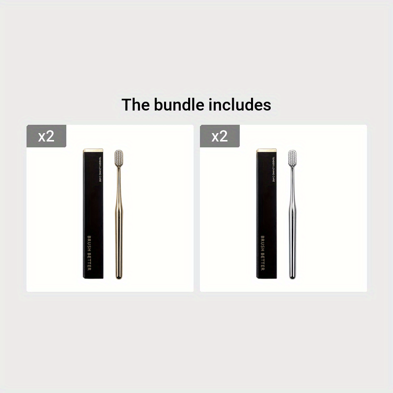 Adult Soft Full-Size Silk Bristle Gold Toothbrush