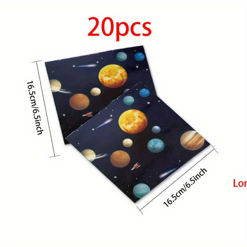 10-Piece Space Party Supplies Set Galaxy-Themed Paper Plates Cups Napkins for Birthday