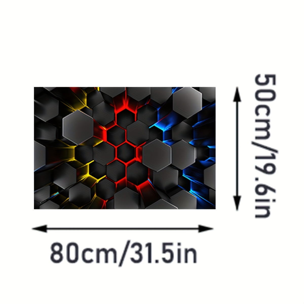 Whimsical 3D Luminous Hexagon Area Rug Soft Non-Slip Cartoon Style