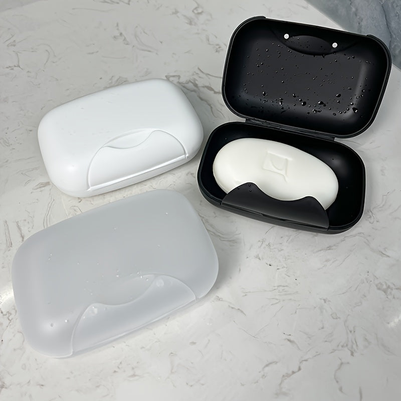 Plastic Soap Dish with Lid Travel-Friendly Bathroom Storage