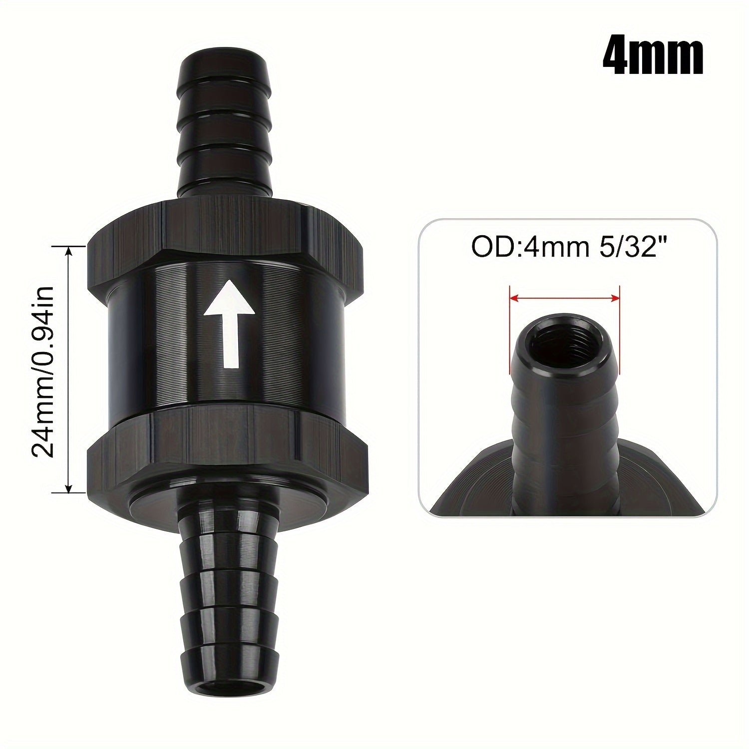 Обратный клапан для топливной линии, топливо, масло, вода, дизель, алюминиевый сплав, 4, 6, 8, 10, 12, 14 мм