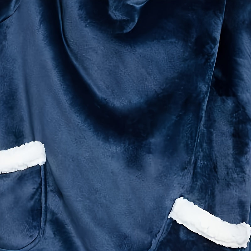 Oversized Sherpa Hoodie Blanket for Men and Women with Pocket