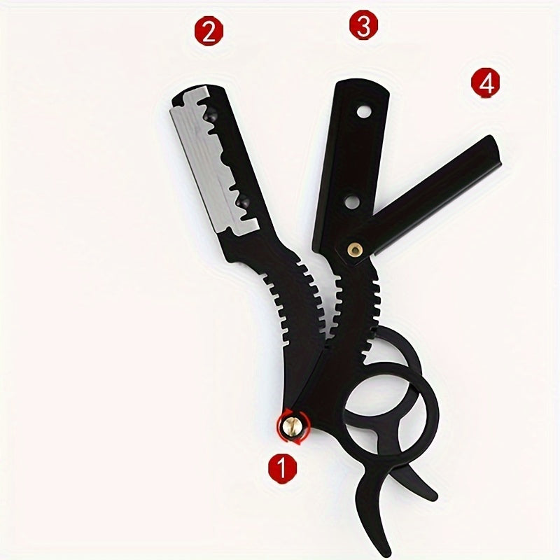Razor de seguridad de acero inoxidable para hombres y mujeres, con mango plegable vintage y compacto, herramienta de cuidado personal