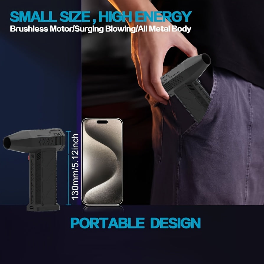 High-Speed Metal Blower Fan 200W USB Rechargeable 110000 RPM for Air Dust Snow