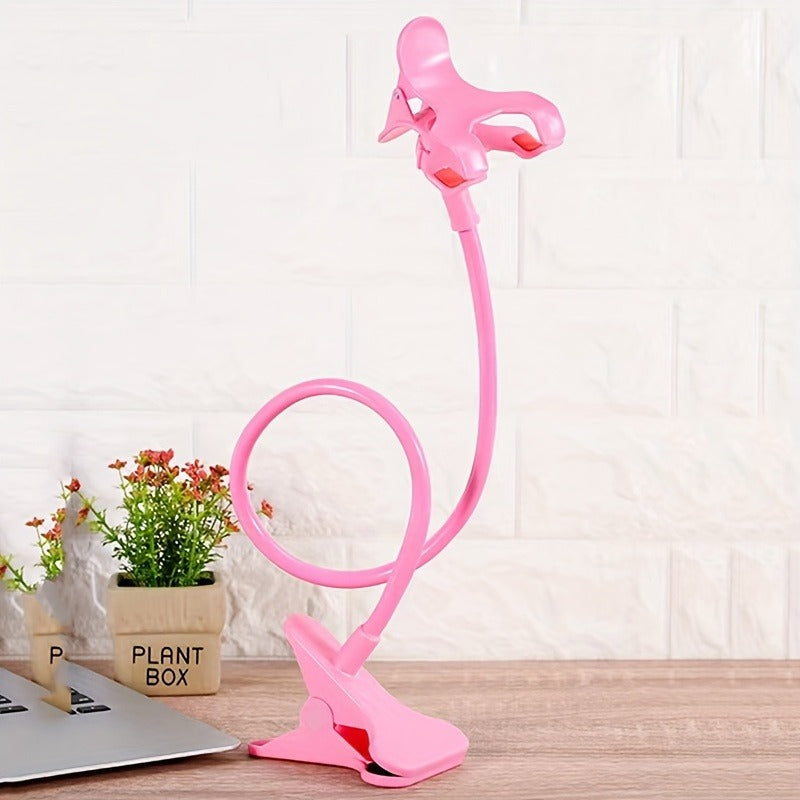 Adjustable Gooseneck Phone Holder with Claw Clip 360° Swivel Desk Wall Mount