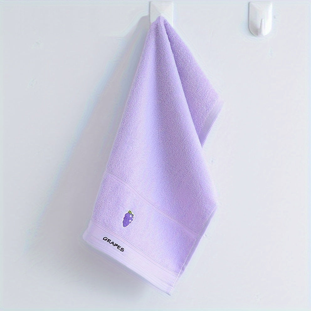 Cotton Face Towels with Fruit Embroidery Absorbent Quick-Drying for Daily Use
