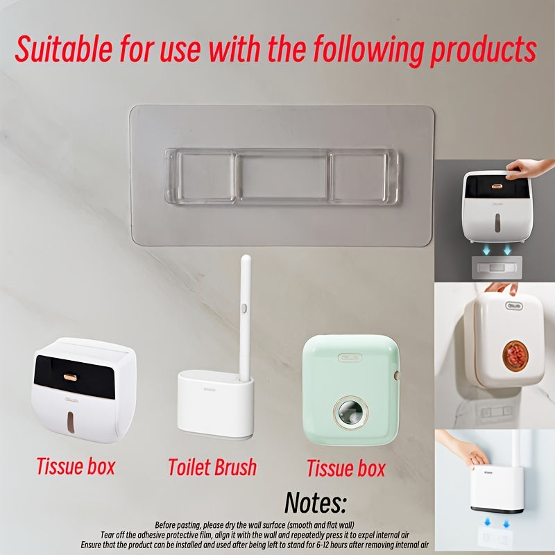 3-Piece Wall-Mounted Bathroom Accessories Set Adhesive No Holes Needed