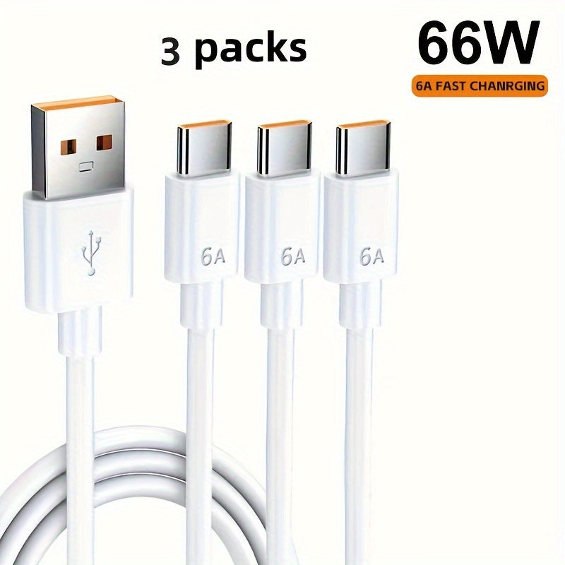 66W USB Type-C Charging Cable 1.5m Flat Matte PVC Fast Charging Data Transfer
