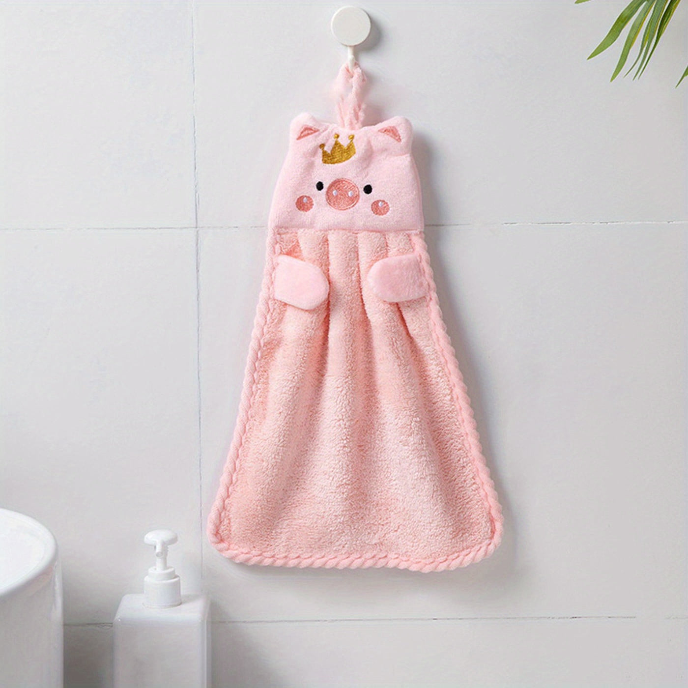 Cute Pig Hand Towel Kitchen Absorbent Versatile Household Use
